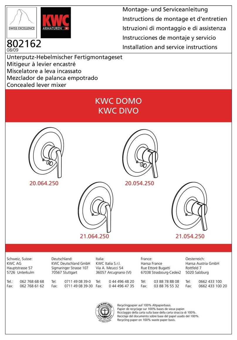 KWC DIVO 20.064.250 Installation and service instructions