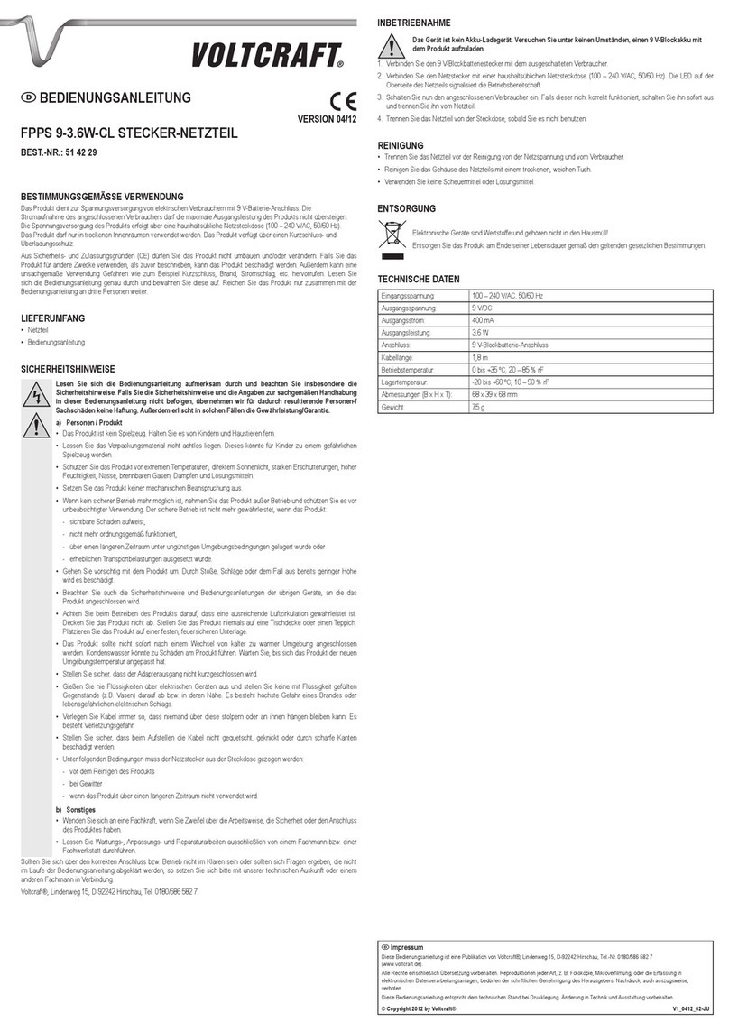 VOLTCRAFT FPPS 9-3.6W-CL operating instructions