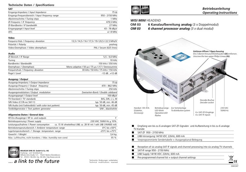 Wisi Mini Headend operating instructions