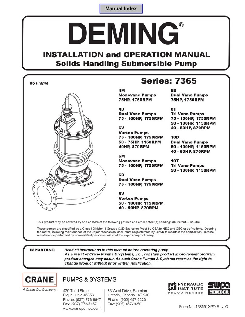 Crane DEMING 7365 Series Installation and operation manual Crane DEMING 7365 Series Installation and operation manual