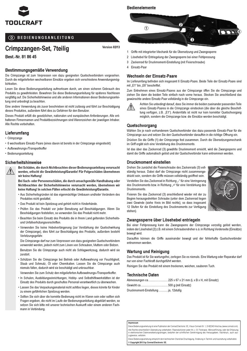 TOOLCRAFT PZ-505 User manual