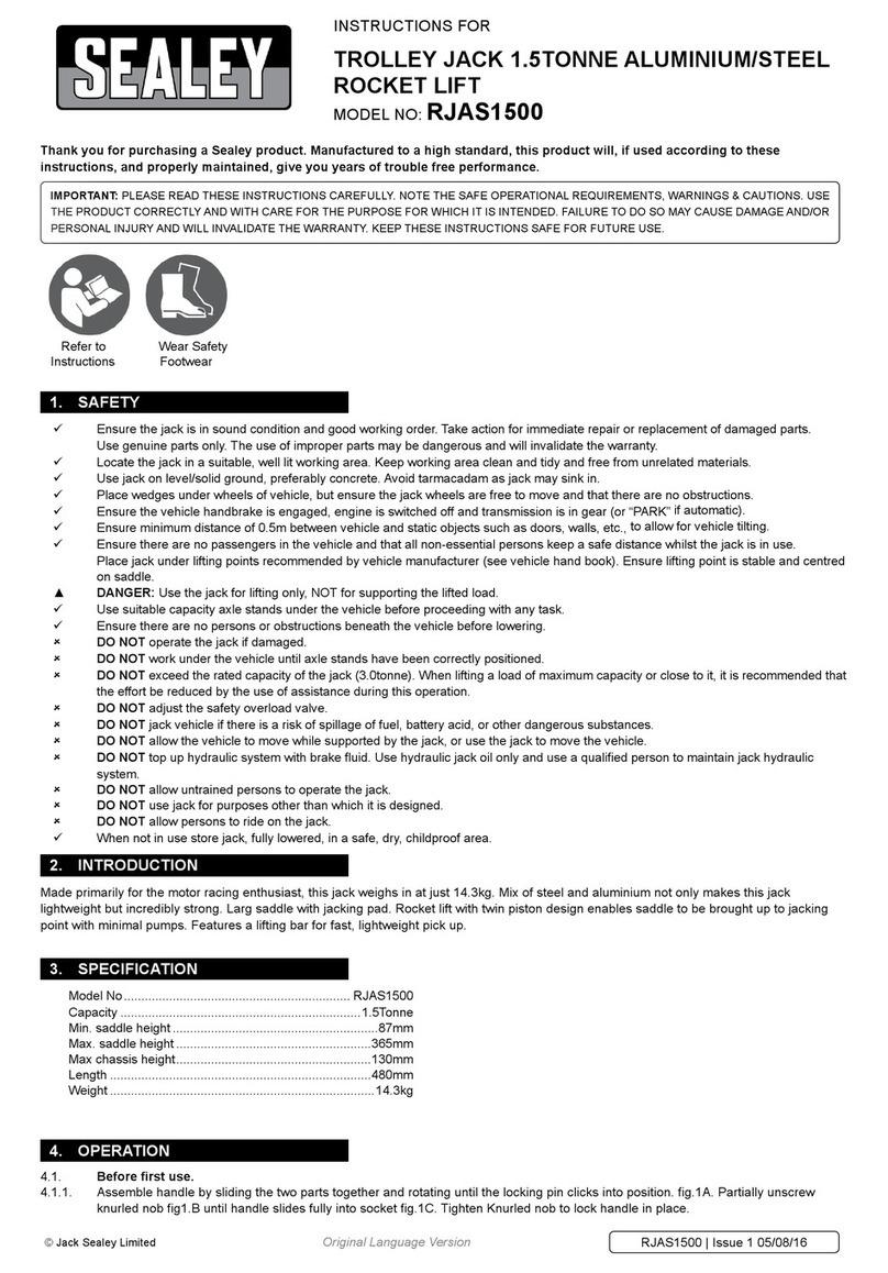 Sealey RJAS1500 User manual
