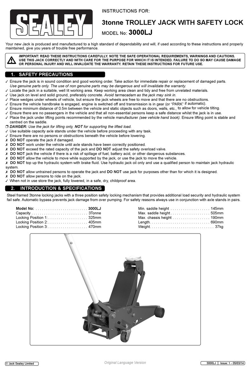 Sealey 3000LJ User manual