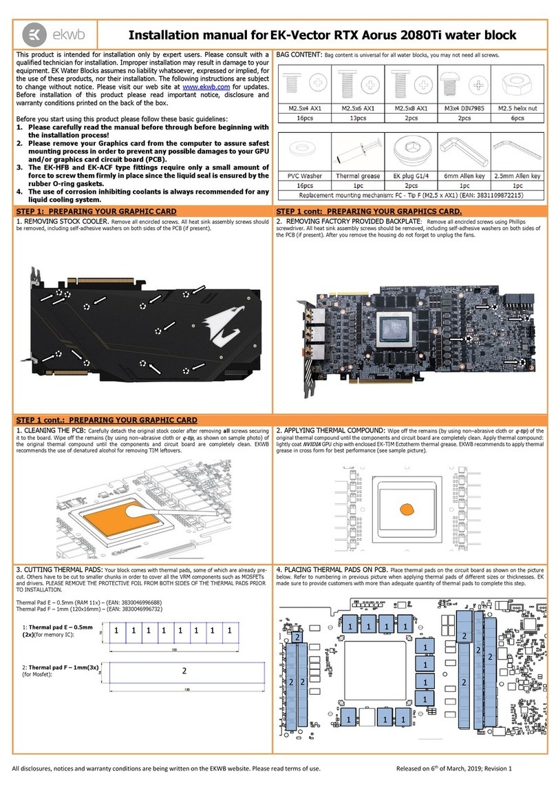 ekwb EK-Vector RTX Aorus 2080Ti installation manual