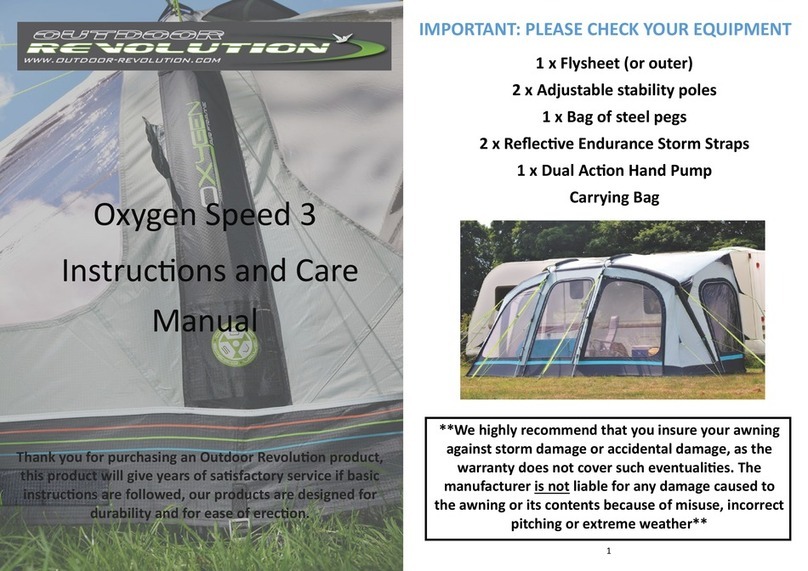 Outdoor Revolution Oxygen Speed 3 Instructions & care manual Outdoor Revolution Oxygen Speed 3 Instructions & care manual