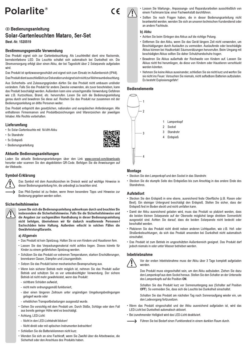 Polarlite Mataro operating instructions