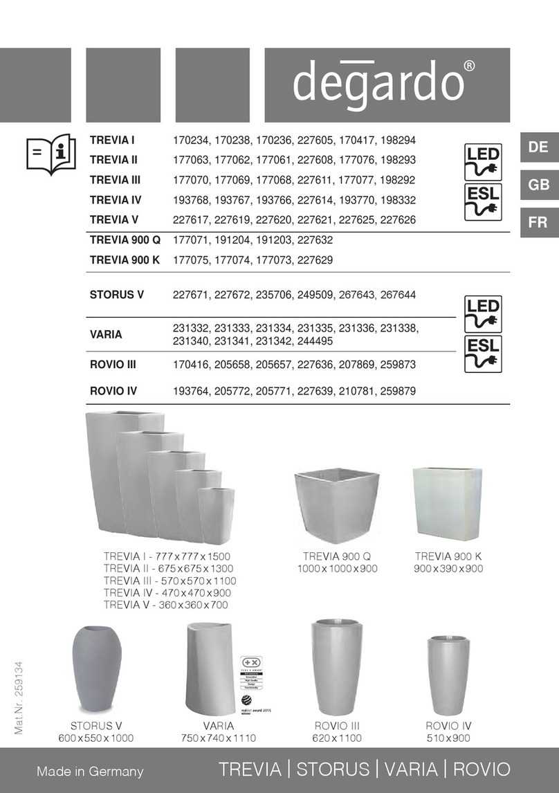 degardo TREVIA I Instructions for assembly and use