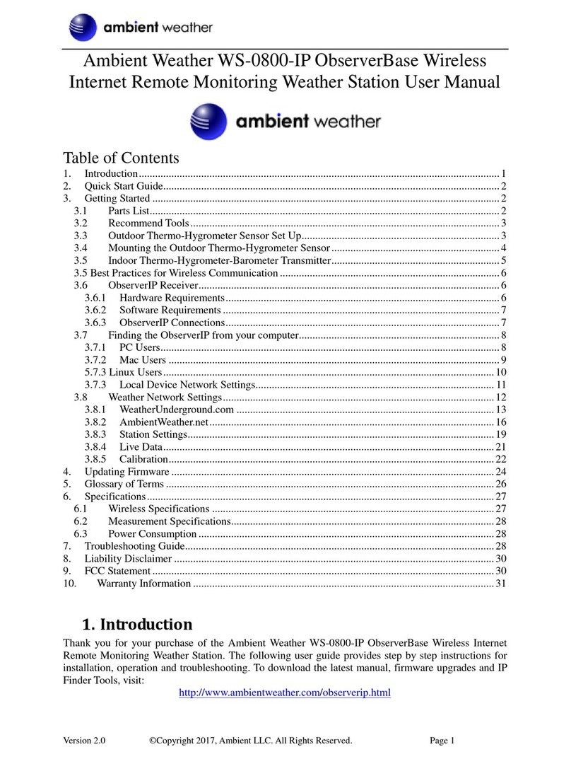 Ambient Weather WS-0800-IP ObserverBase User manual