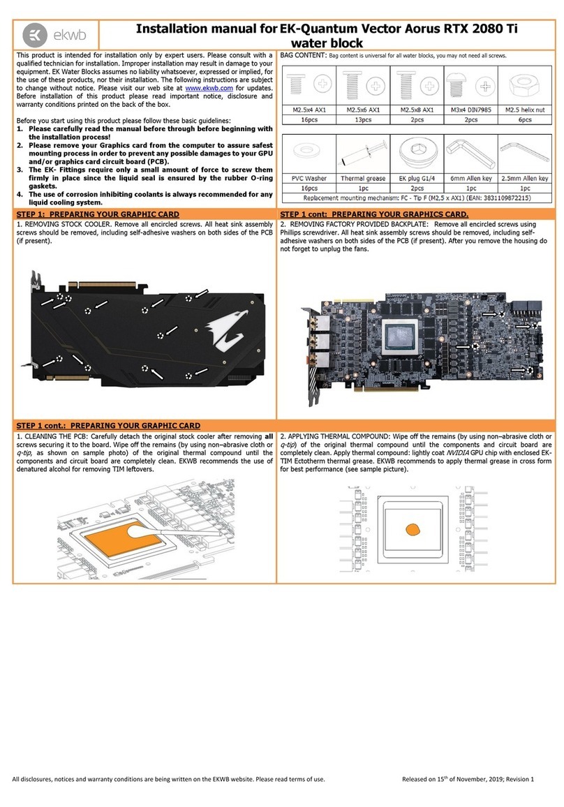 ekwb EK-Quantum Vector Aorus RTX 2080 Ti User manual