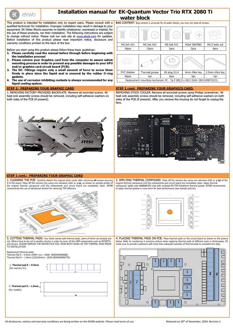 ekwb EK-Quantum Vector Trio RTX 2080 Ti User manual ekwb EK-Quantum Vector Trio RTX 2080 Ti User manual