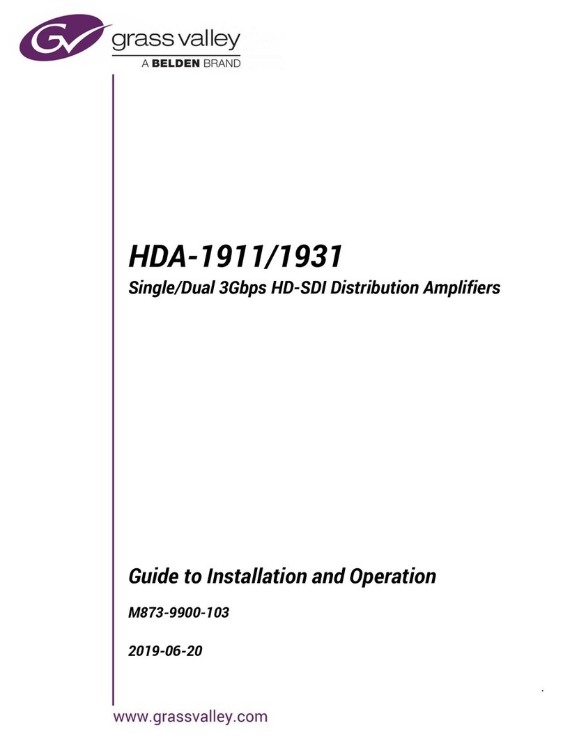 Belden Grass Valley HDA-1911 Guide to installation and operation