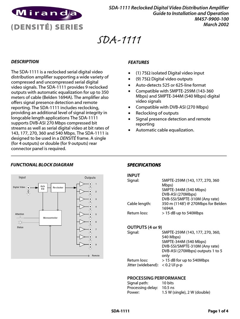 Miranda DENSITE series Guide to installation and operation