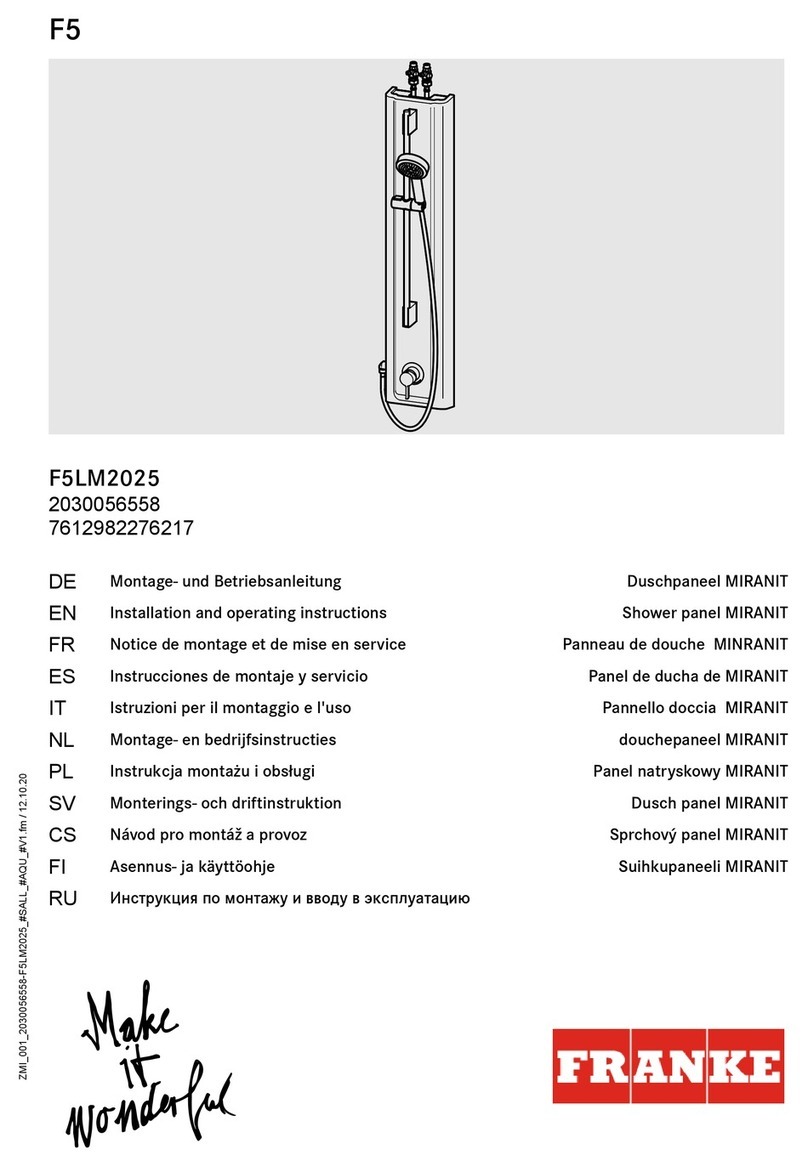 Franke MIRANIT F5LM2025 Installation and operating instructions
