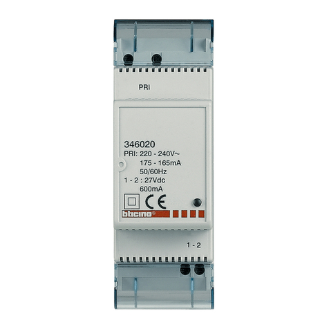 Bticino 346020 Quick start guide