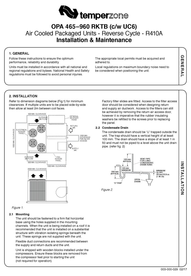 TemperZone OPA 465RKTB Maintenance and service guide