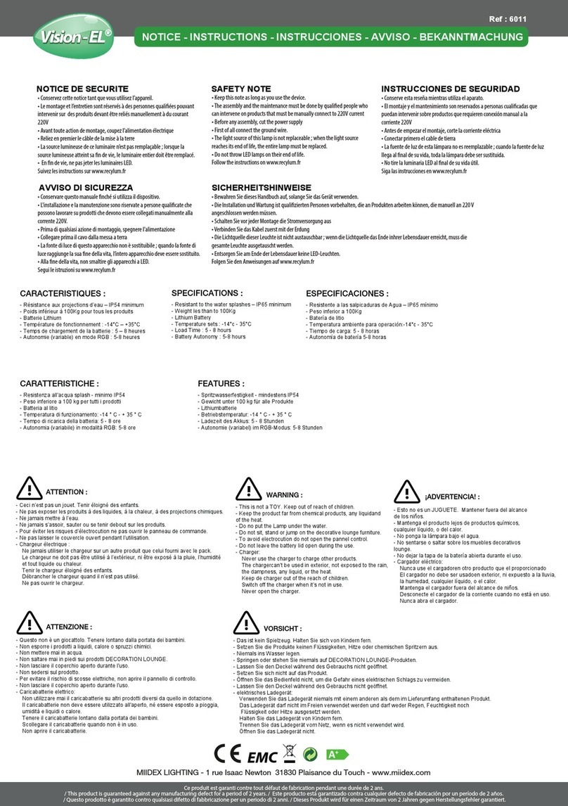 MIIDEX LIGHTING Vision-EL 6011 instruction manual