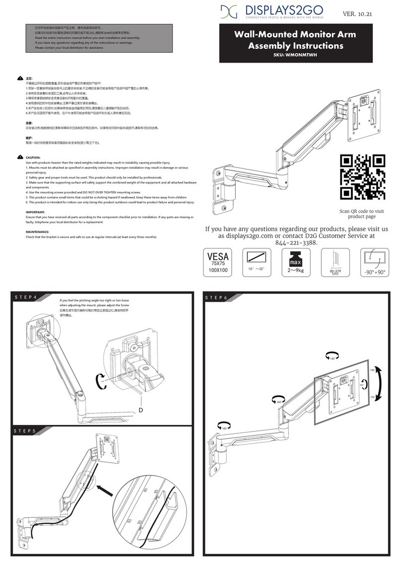 Displays2go WMONMTWH Assembly instructions