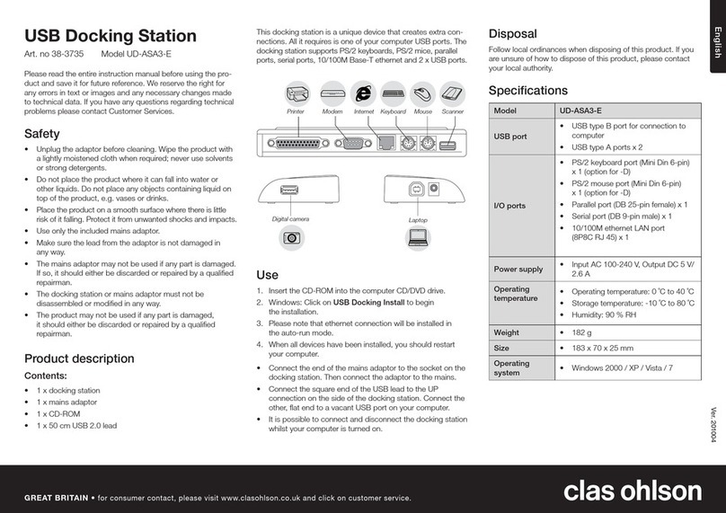 Clas Ohlson UD-ASA3-E User manual