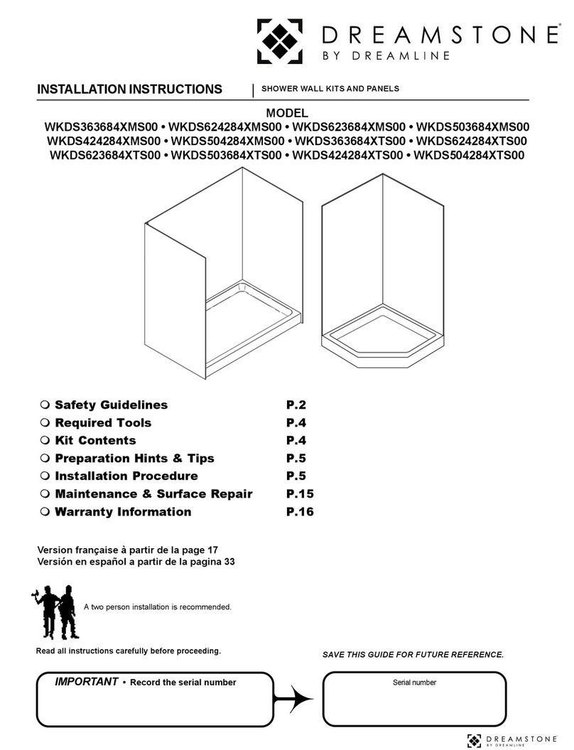 Dreamline DREAMSTONE WKDS363684XMS00 User manual