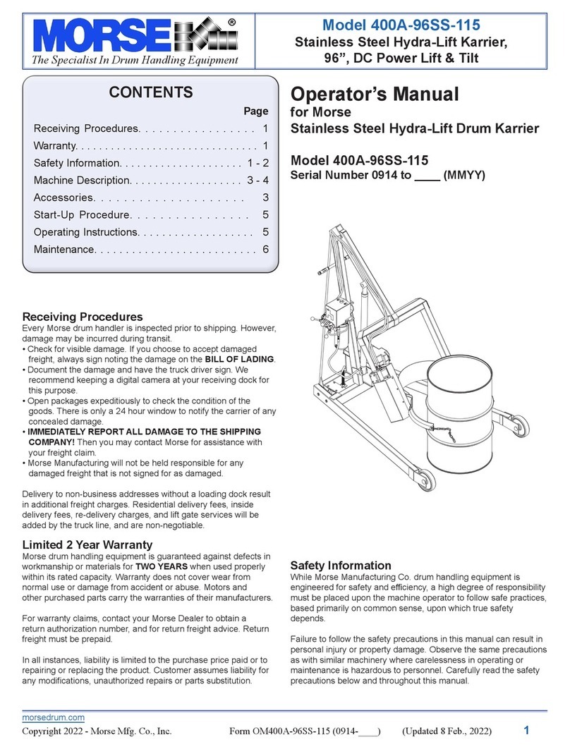morse 400A-96SS-115 Operator's manual