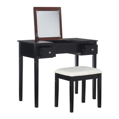 Linon Vanity Set 64023BLKCHY01KDU User manual