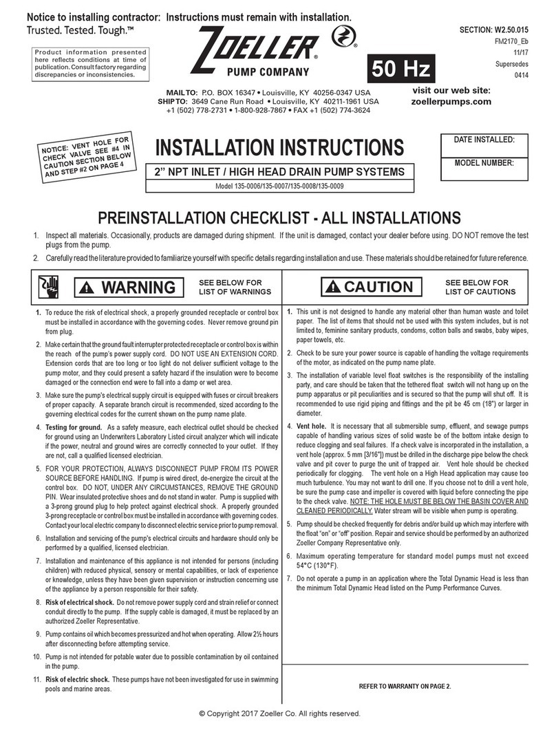Zoeller 135-0006 User manual