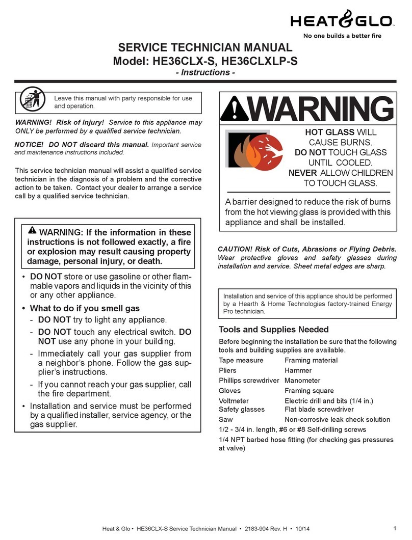 Heat & Glo HE36CLX-S Service – technical manual Heat & Glo HE36CLX-S Service – technical manual
