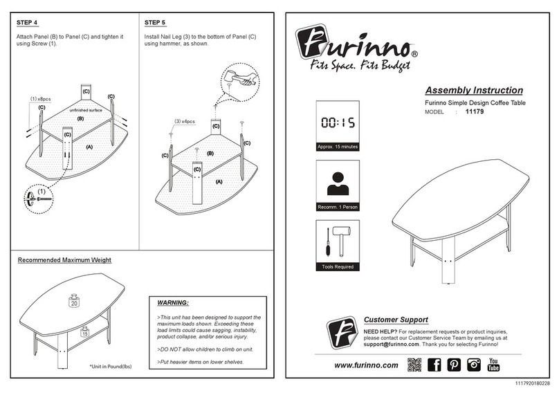 Furinno 11179 Assembly instruction Furinno 11179 Assembly instruction