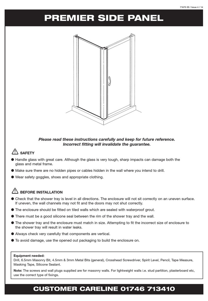 Coram Showers PREMIER installation instructions