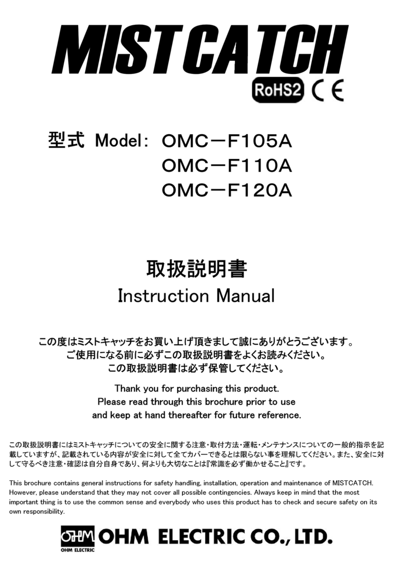 OHM ELECTRIC MIST CATCH OMC-F105A User manual