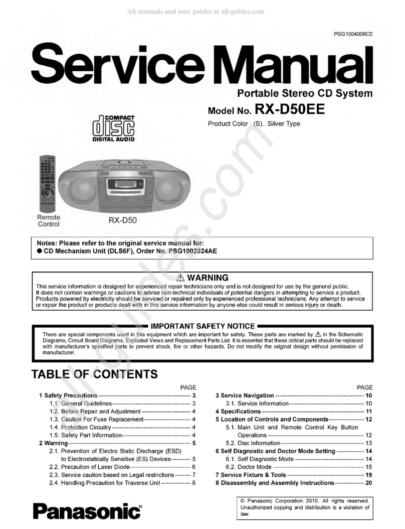 Panasonic RX-D50EE User manual Panasonic RX-D50EE User manual