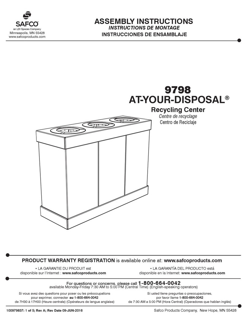 LDI Spaces SAFCO AT-YOUR-DISPOSAL 9798 Assembly instructions