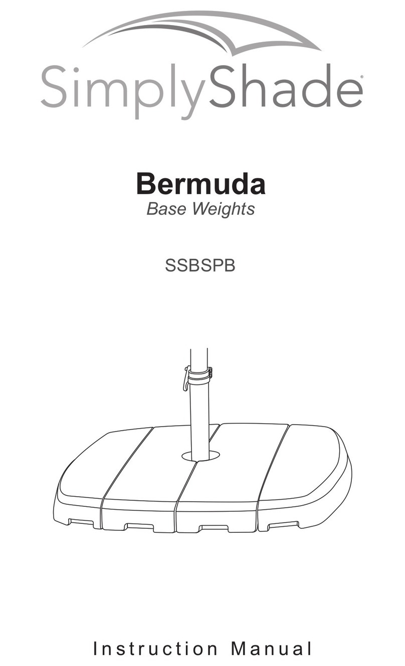 Simply Shade Bermuda SSBSPB instruction manual Simply Shade Bermuda SSBSPB instruction manual