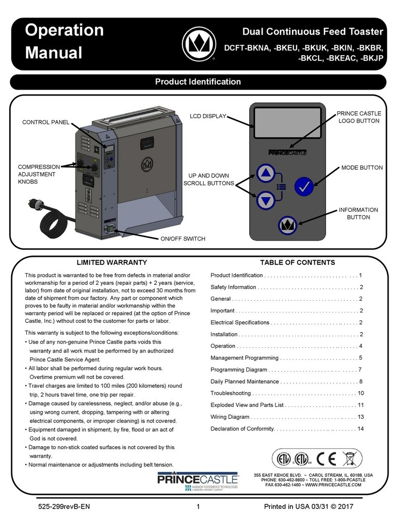 Prince Castle DCFT-BKNA User manual Prince Castle DCFT-BKNA User manual