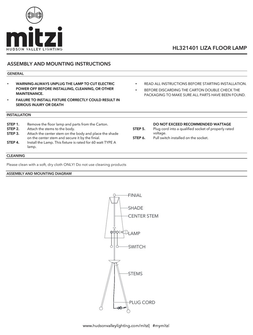 mitzi LIZA HL321401 Assembly and mounting instructions