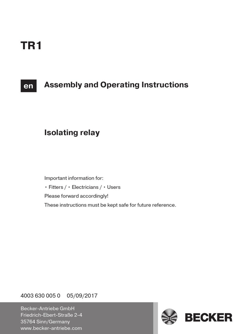 Becker TR1 Assembly and operating instructions
