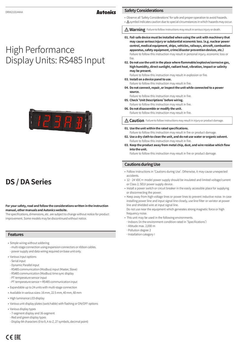 Autonics DS Series User manual
