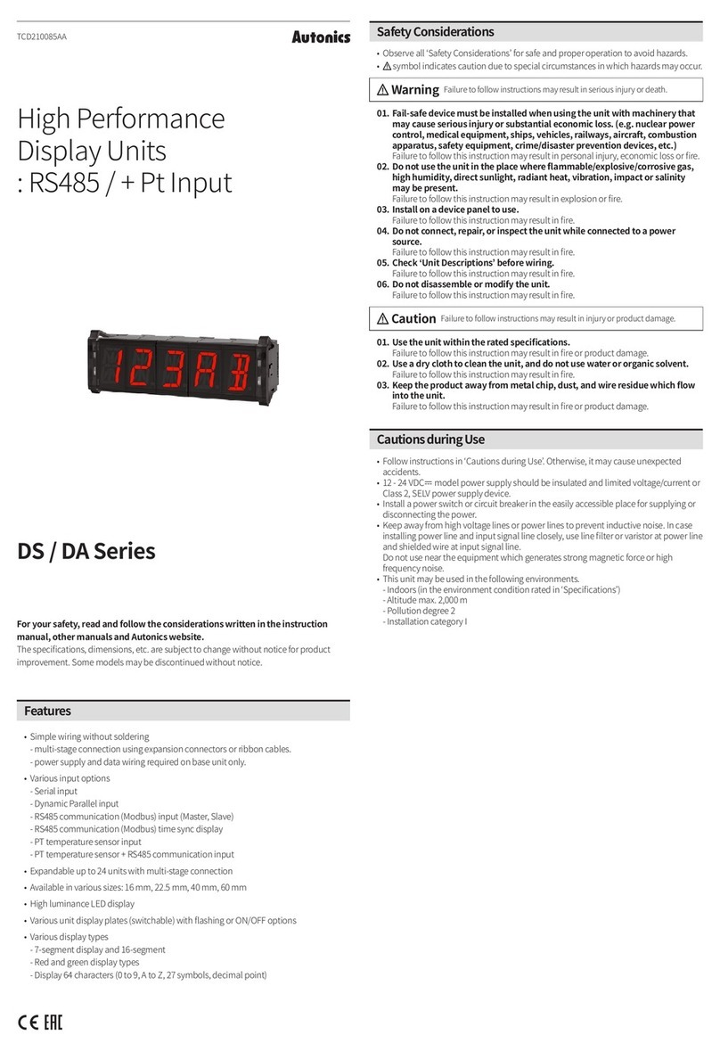 Autonics DS Series User manual