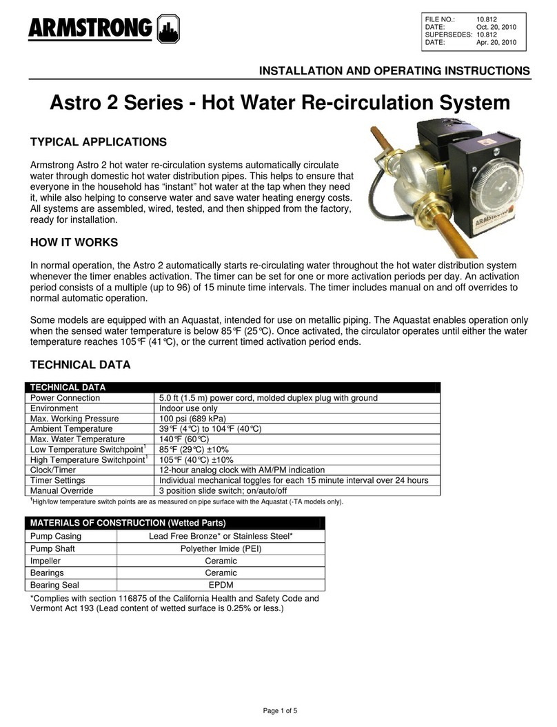Armstrong Astro 2 Series Installation and operating instructions