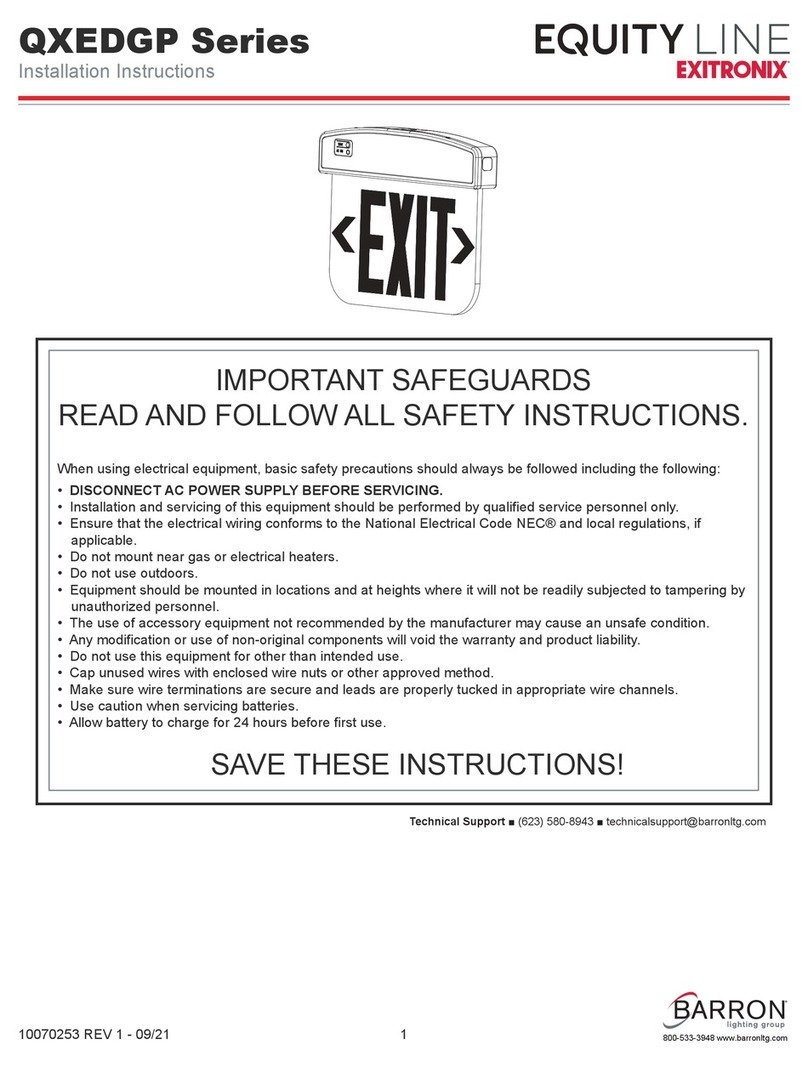 Exitronix EQUITY LINE QXEDGP Series User manual