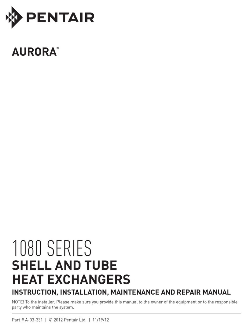 Pentair Aurora 1080 Series INSTRUCTION, INSTALLATION, MAINTENANCE AND REPAIR MANUAL