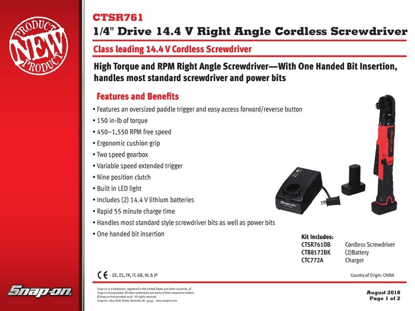 Snap-on Incorporated CTSR761 quick start guide