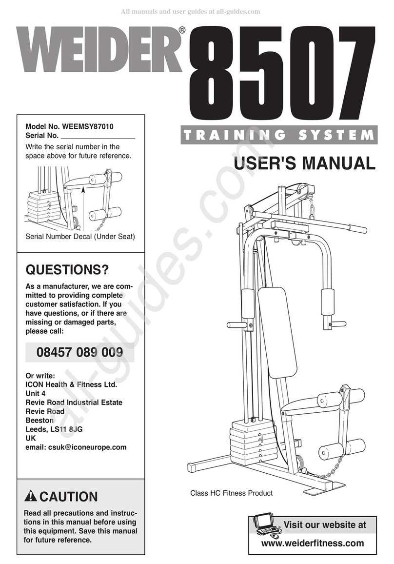 Weider 8507 User manual
