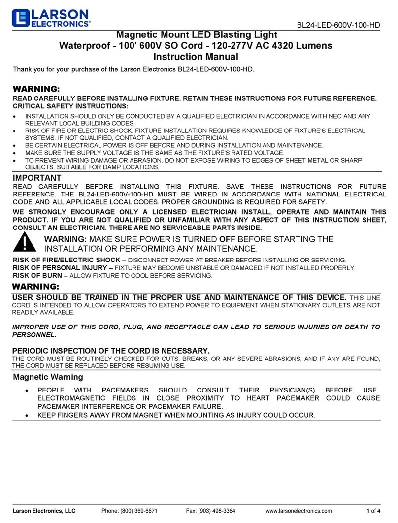 Larson Electronics BL24-LED-600V-100-HD User manual