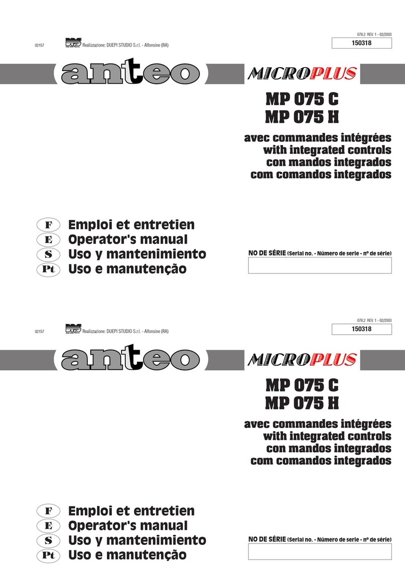 ANTEO MICROPLUS MP 075 C Operator's manual ANTEO MICROPLUS MP 075 C Operator's manual