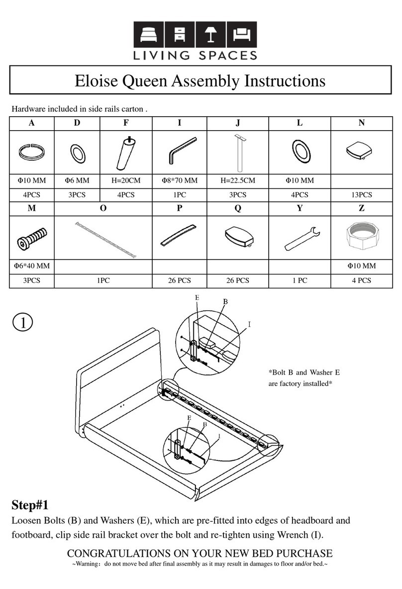 Living Spaces Eloise Queen Assembly instructions