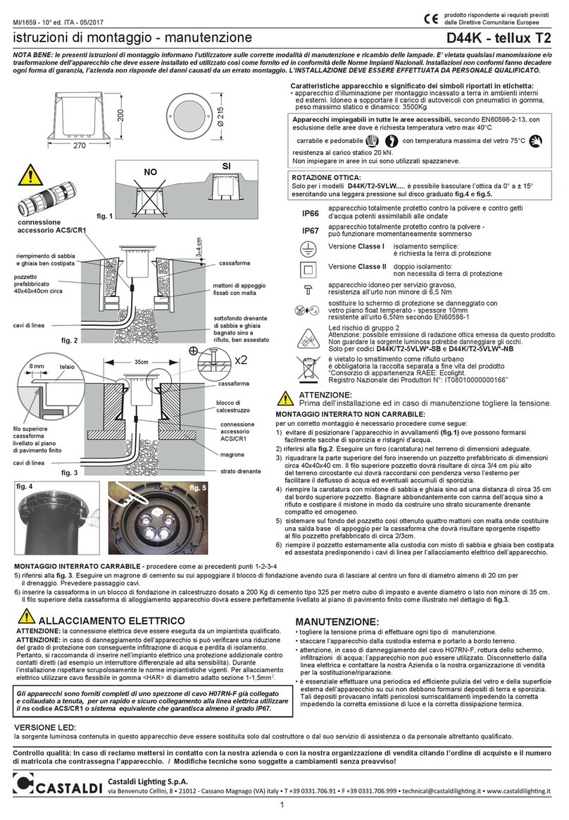 Castaldi Lighting D44K-Tellux T2 Installation and maintenance sheet