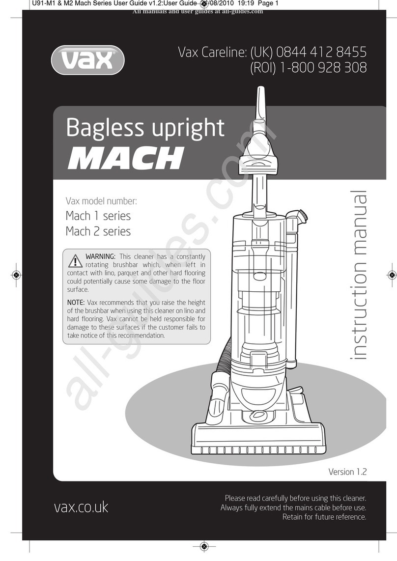 Vax Mach 1 SERIES User manual