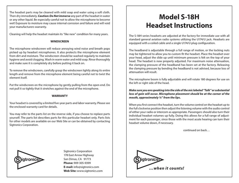 Sigtronics S-18H Series User manual