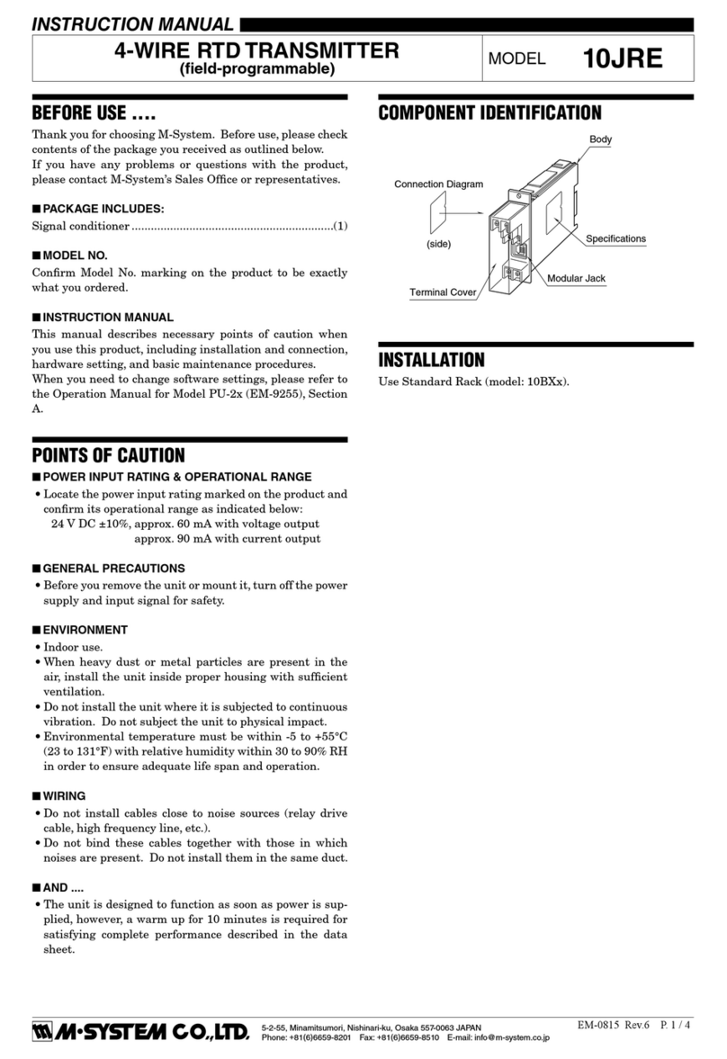 M-system 10JRE instruction manual